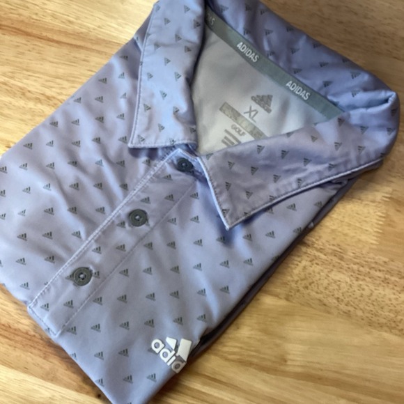 Men's Adidas Golf "All Over Logo" Performance Polo XL‎ Light Purple - Picture 1 of 8